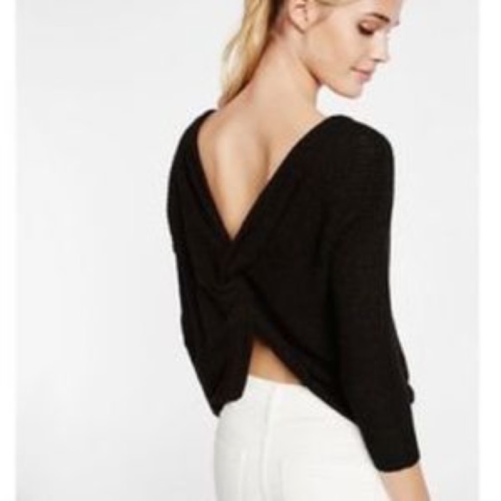 Express Twist Back Black Sweater